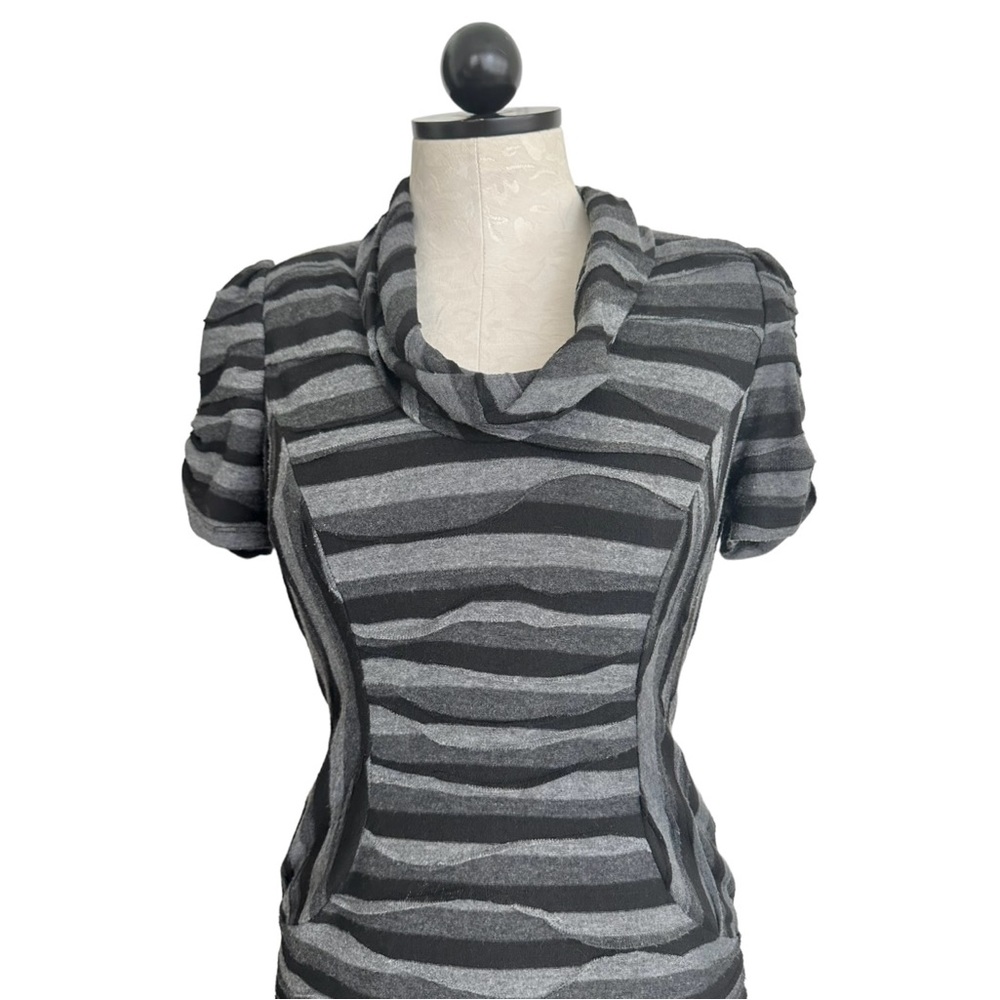 Evan Picone Vintage Knit Dress Grey Size 2 Petite - Picture 2 of 13